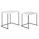 St med 2 borde DKD Home Decor Hvid Sort 51 x 43 x 49 cm #3