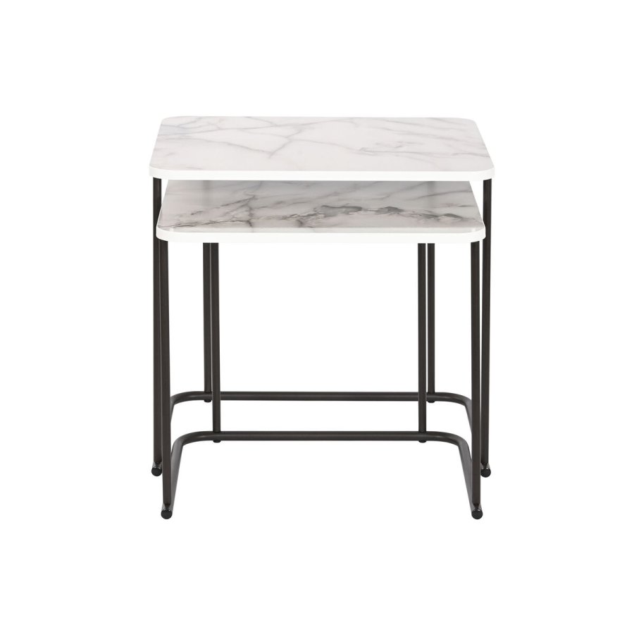 St med 2 borde DKD Home Decor Hvid Sort 51 x 43 x 49 cm #2