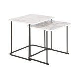 St med 2 borde DKD Home Decor Hvid Sort 51 x 43 x 49 cm #1