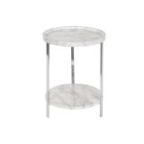 Sofabord DKD Home Decor Hvid Slvfarvet Metal Tr MDF 40 x 40 x 53 cm #2