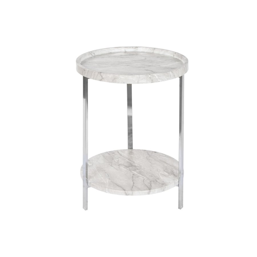 Sofabord DKD Home Decor Hvid Slvfarvet Metal Tr MDF 40 x 40 x 53 cm #2