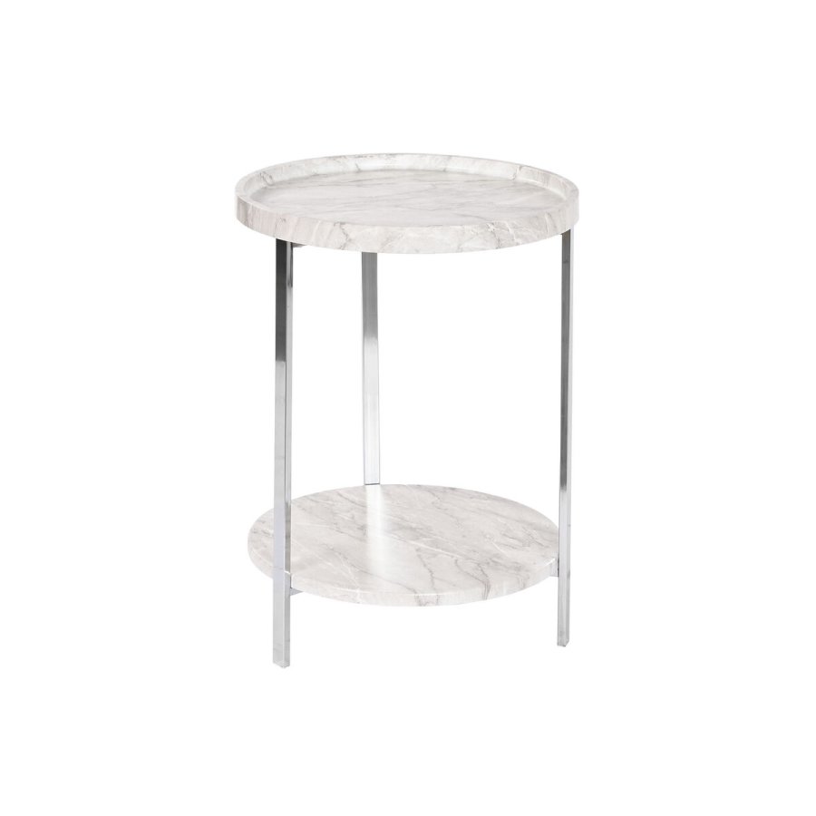 Sofabord DKD Home Decor Hvid Slvfarvet Metal Tr MDF 40 x 40 x 53 cm #1