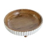 Borddekoration DKD Home Decor Hvid Mrkebrun Mangotr 25 x 25 x 9 cm #2