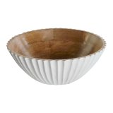 Salatskl DKD Home Decor Hvid Natur Mangotr 30 x 30 x 12 cm #1