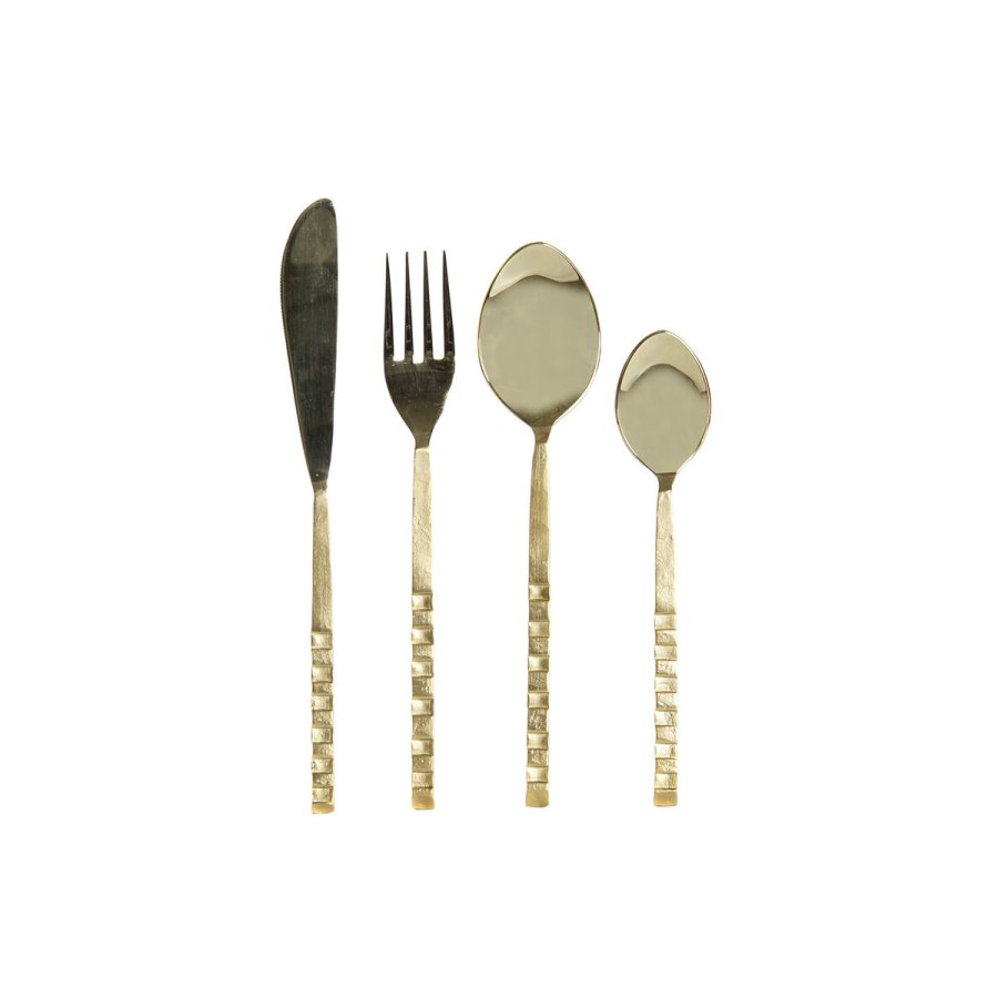 Bestik DKD Home Decor Gylden Rustfrit st�l 4,5 x 1,5 x 21 cm 16 Dele #1