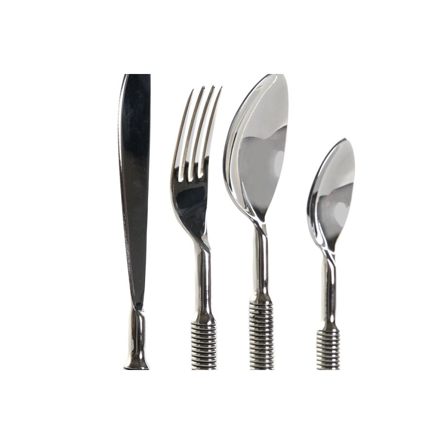 Bestik DKD Home Decor S�lvfarvet Rustfrit st�l 4,5 x 2 x 21,5 cm 16 Dele #2