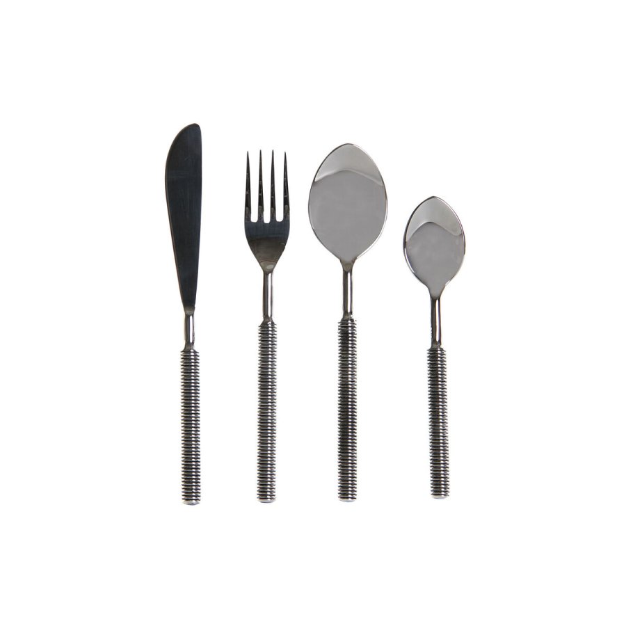 Bestik DKD Home Decor S�lvfarvet Rustfrit st�l 4,5 x 2 x 21,5 cm 16 Dele #1