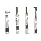 Bestik DKD Home Decor Sort S�lvfarvet Harpiks Rustfrit st�l 4,5 x 1,5 x 22 cm 16 Dele #2