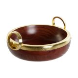 Salatsk�l Home ESPRIT Brun Gylden Aluminium Akacie 28 x 26 x 12 cm #1
