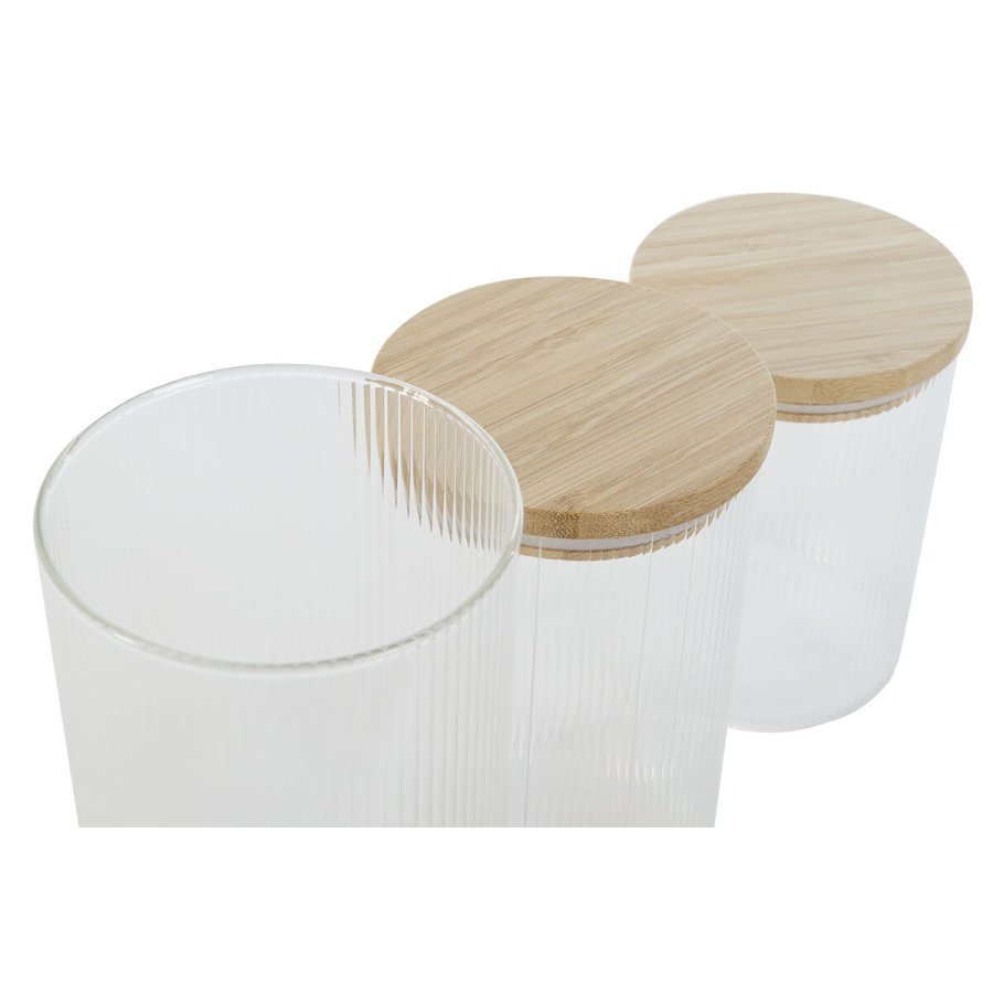 St med 3 Dser Home ESPRIT Gennemsigtig Silikone Bambus Borosilikatglas 10 x 10 x 22,3 cm #4