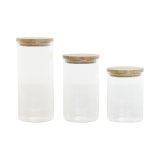 St med 3 Dser Home ESPRIT Gennemsigtig Silikone Bambus Borosilikatglas 10 x 10 x 22,3 cm #1