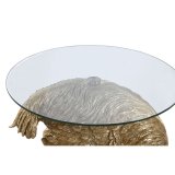 Lille serveringsbord Home ESPRIT Gylden Harpiks Krystal 60 x 60 x 62 cm #2