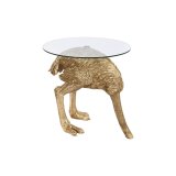 Lille serveringsbord Home ESPRIT Gylden Harpiks Krystal 60 x 60 x 62 cm #1