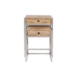 St med 2 borde Home ESPRIT Brun Slvfarvet Natur Stl Mangotr 45,5 x 41 x 66,5 cm #4