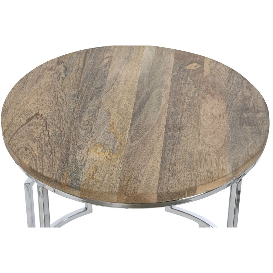 St med 3 borde Home ESPRIT Brun Slvfarvet Natur Stl Mangotr 49,5 x 49,5 x 62 cm #2