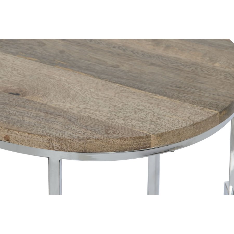 St med 3 borde Home ESPRIT Brun Slvfarvet Natur Stl Mangotr 49,5 x 49,5 x 62 cm #3
