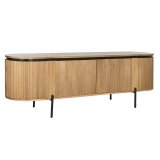 mbler Home ESPRIT Sort Natur Metal Paulonia tr 180 x 40 x 55 cm #1