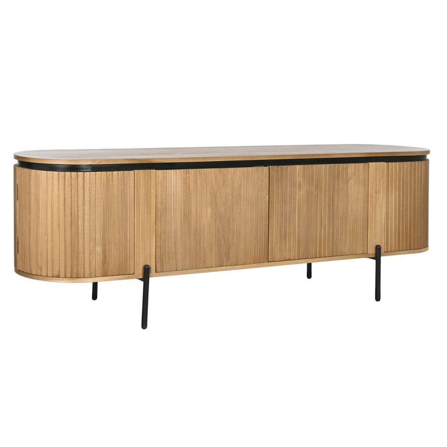 mbler Home ESPRIT Sort Natur Metal Paulonia tr 180 x 40 x 55 cm #1