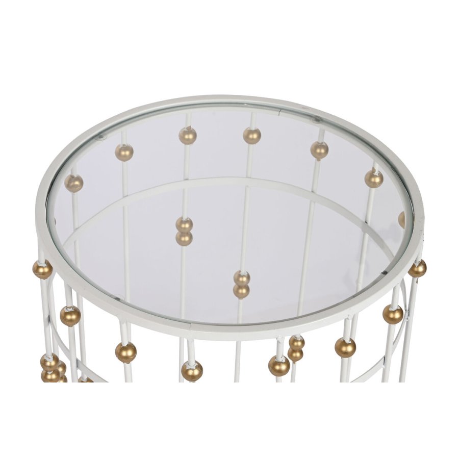 St med 2 borde Home ESPRIT Hvid Gylden 42 x 42 x 55 cm #3