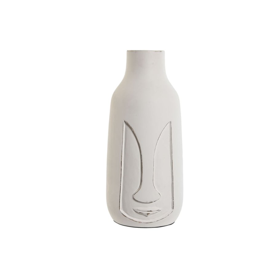Vase Home ESPRIT Hvid Mangotr Moderne Ansigt 15 x 15 x 30 cm #1
