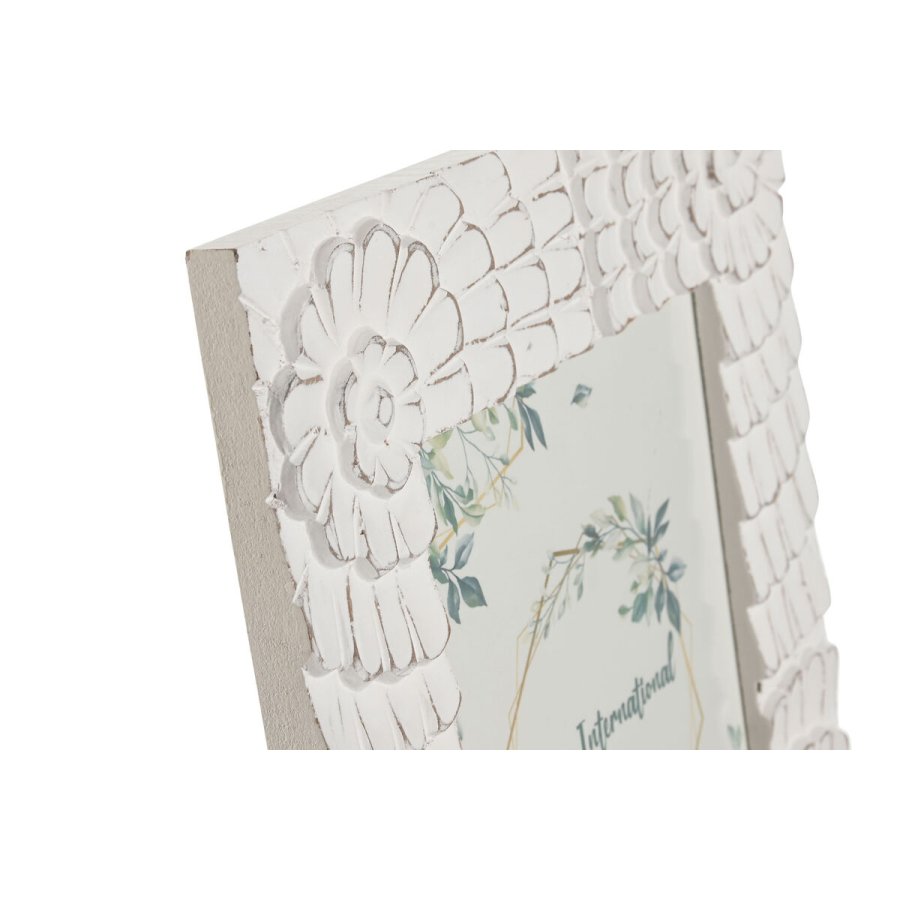 Fotoramme Home ESPRIT Hvid Krystal Tr MDF 37 x 1,5 x 37 cm #5