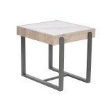 Sofabord Home ESPRIT Hvid Gr Natur Metal 50 x 50 x 50 cm #1