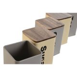 Blik Home ESPRIT Beige Gr Mrkebrun Metal Bambus 10 x 10 x 14,5 cm (6 enheder) #4