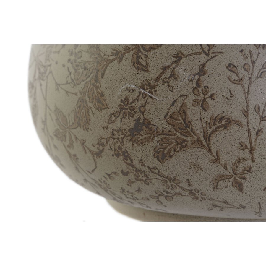 Vase Home ESPRIT Brun Grn Stentj Blad af en plante 21 x 20 x 16 cm #2