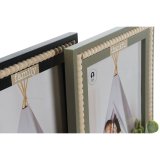 Fotoramme Home ESPRIT Sort Grn Natur Krystal Tr MDF Skandinavisk 26,5 x 2 x 31,5 cm (2 enheder) #5