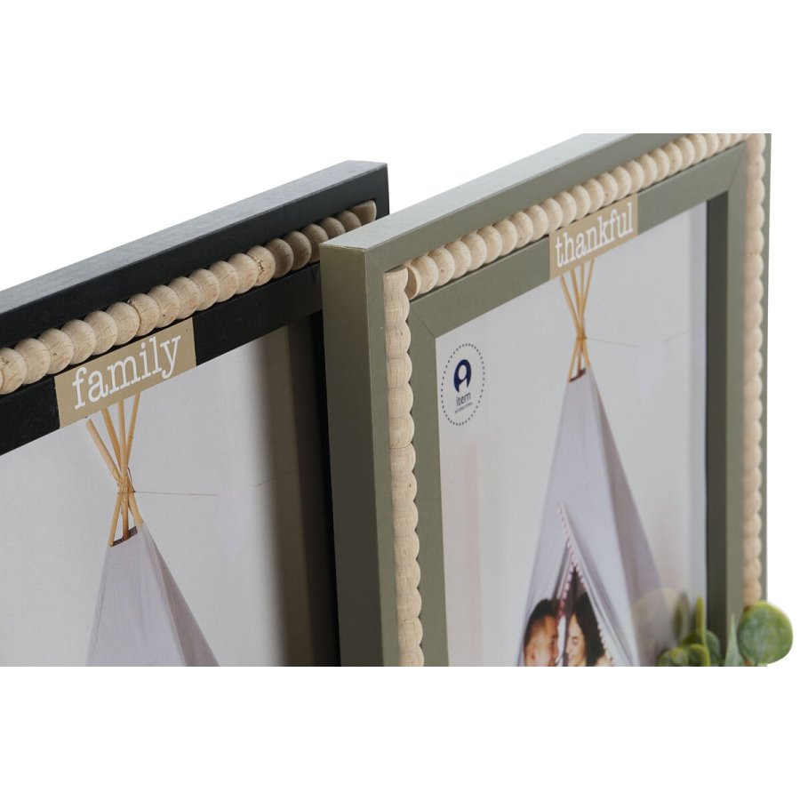 Fotoramme Home ESPRIT Sort Grn Natur Krystal Tr MDF Skandinavisk 26,5 x 2 x 31,5 cm (2 enheder) #5