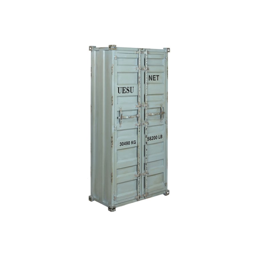 Flaskereol Home ESPRIT Turkisbl Metal Tr MDF 76,5 x 39,5 x 157,5 cm #1