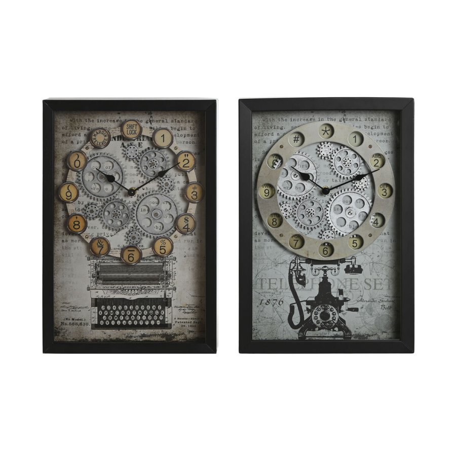 Vgur Home ESPRIT Gul Hvid Sort Gr Metal Krystal Vintage 27,5 x 6,5 x 40,5 cm (2 enheder) #1