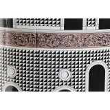 Sofabord Home ESPRIT Hvid Sort Gylden Fersken Porcel�n 33 x 33 x 42 cm #4