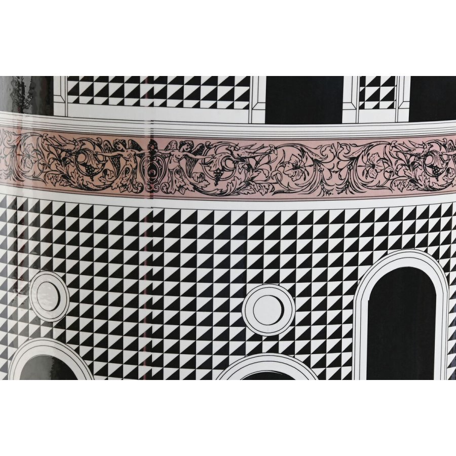 Sofabord Home ESPRIT Hvid Sort Gylden Fersken Porcel�n 33 x 33 x 42 cm #4