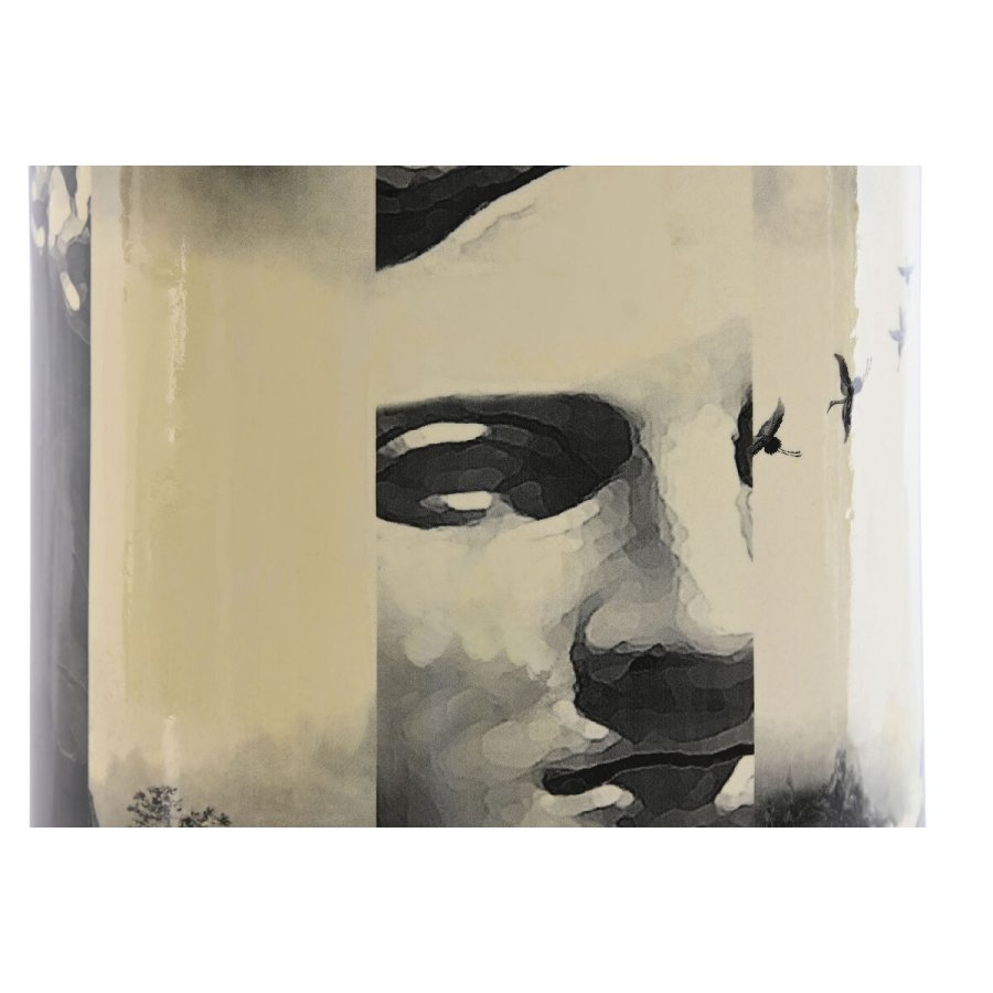 Vase Home ESPRIT Gul Sort Gylden Porceln 14 x 14 x 24,5 cm #3