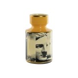 Vase Home ESPRIT Gul Sort Gylden Porceln 14 x 14 x 24,5 cm #1