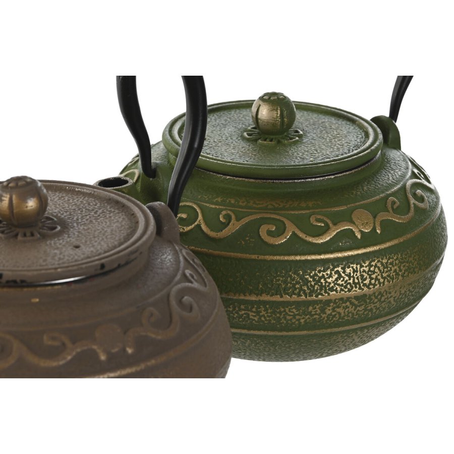 Tekande Home ESPRIT Brun Grn Rustfrit stl Jern 1,3 L (2 enheder) #4
