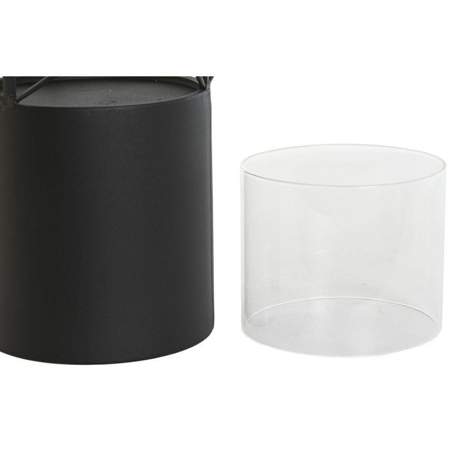 Lyseholder Home ESPRIT Sort Metal Krystal 24,5 x 24,5 x 46 cm (2 enheder) #3