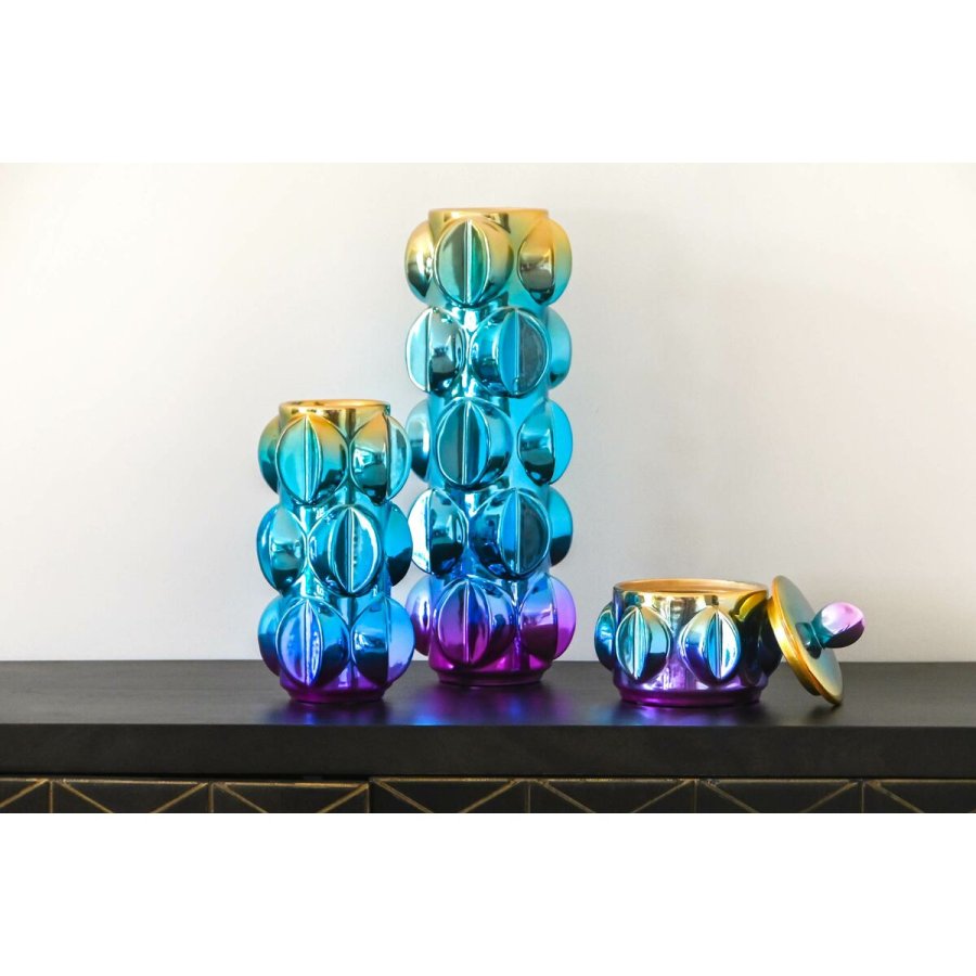 Vase Home ESPRIT Multifarvet Stentj Moderne 15 x 15 x 14 cm #2