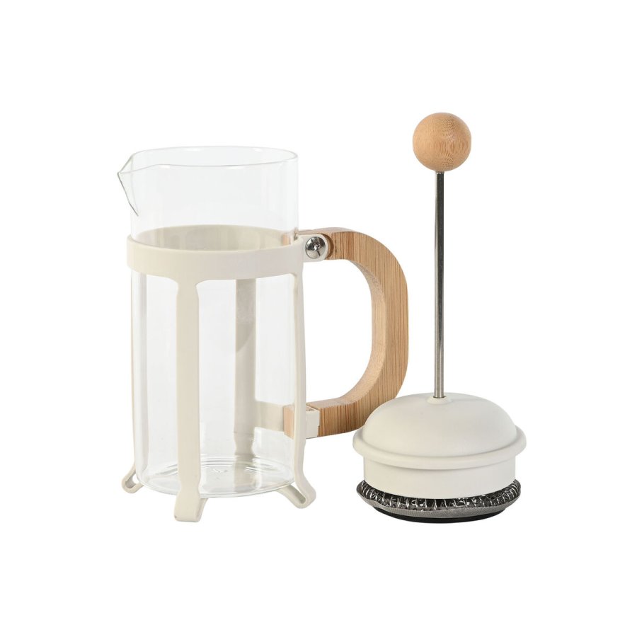 Kaffekande med stempel Home ESPRIT Hvid Natur Rustfrit stl polypropylen 350 ml 13 x 8 x 19 cm #7