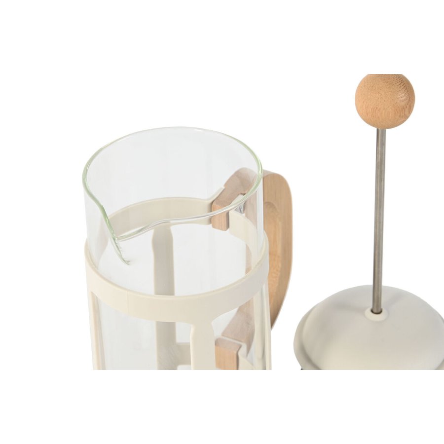 Kaffekande med stempel Home ESPRIT Hvid Natur Rustfrit stl polypropylen 350 ml 13 x 8 x 19 cm #13