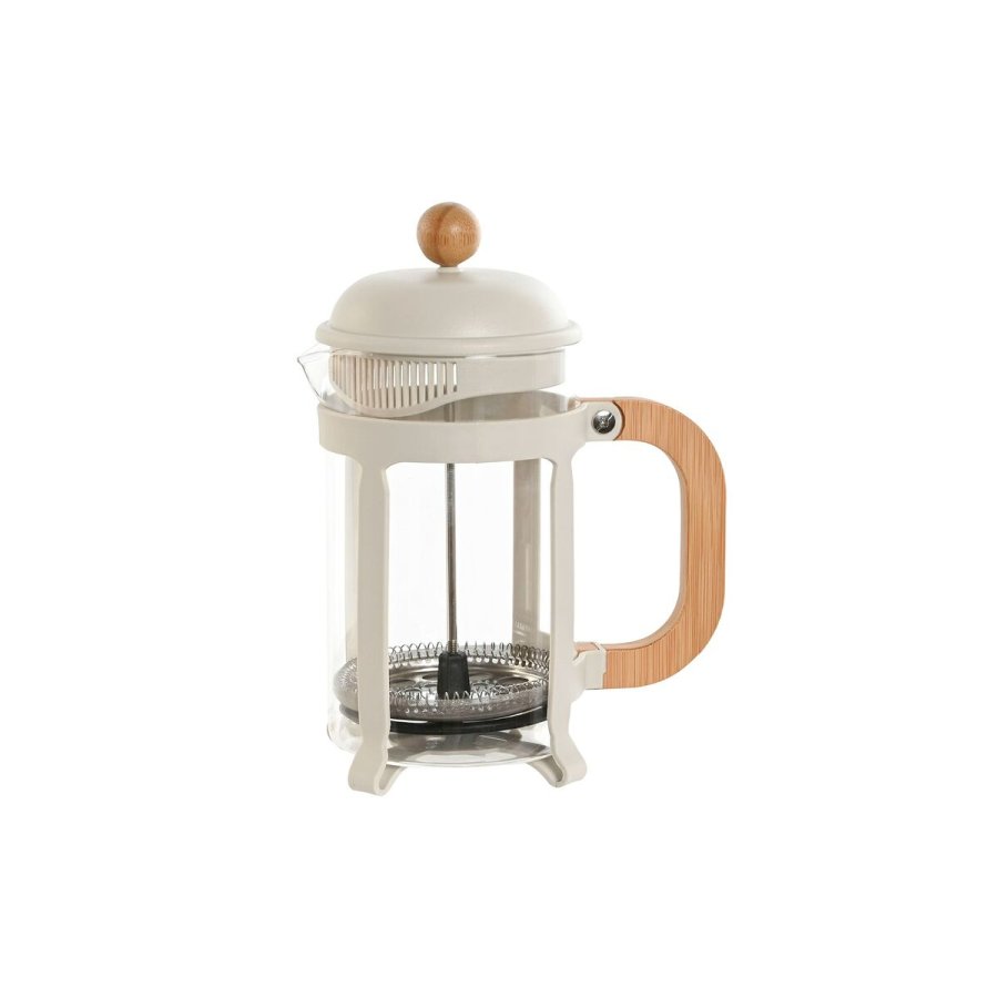 Kaffekande med stempel Home ESPRIT Hvid Natur Rustfrit stl 800 ml 15 x 10 x 22 cm #1