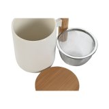 Krus med infusionsfilter Home ESPRIT Hvid Rustfrit stl Porceln 360 ml #7