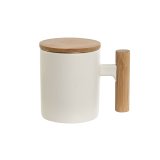 Krus med infusionsfilter Home ESPRIT Hvid Rustfrit stl Porceln 360 ml #1