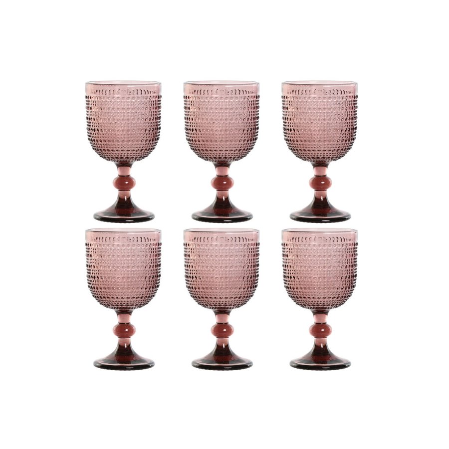 St med glas Home ESPRIT Pink Krystal 325 ml (6 enheder) #1