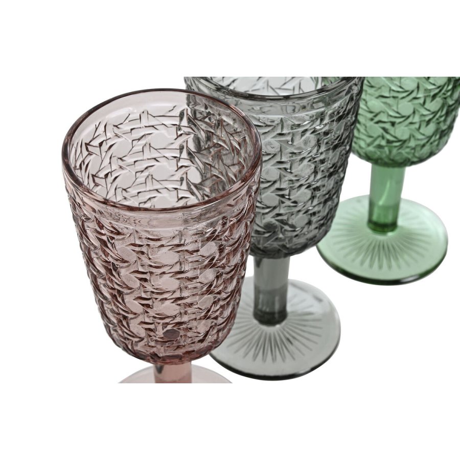 St med glas Home ESPRIT Sort Rd Grn Krystal 285 ml (6 enheder) #7