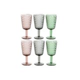 St med glas Home ESPRIT Sort Rd Grn Krystal 285 ml (6 enheder) #1
