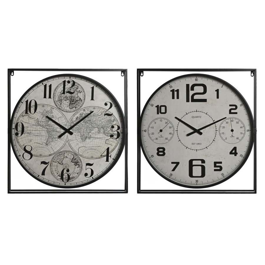 Vgur Home ESPRIT Hvid Sort Metal Tr MDF 62 x 6 x 65 cm (2 enheder) #1