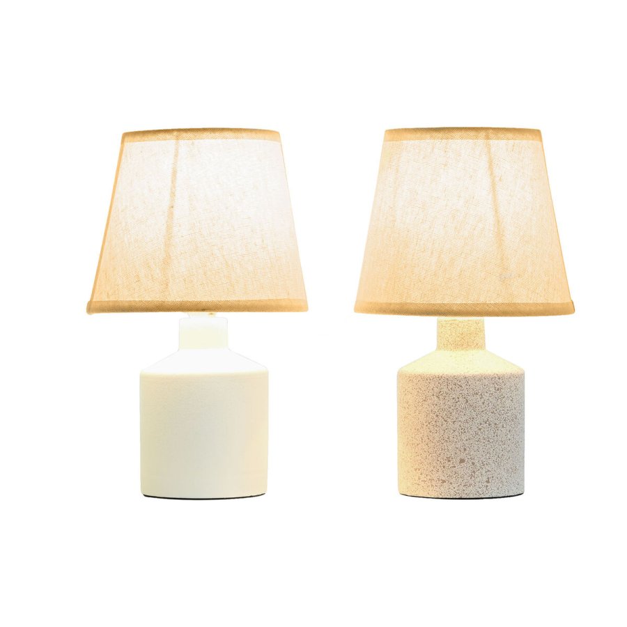 Bordlampe Home ESPRIT Hvid Beige 40 W 220 V 15 x 15 x 27 cm (2 enheder) #4