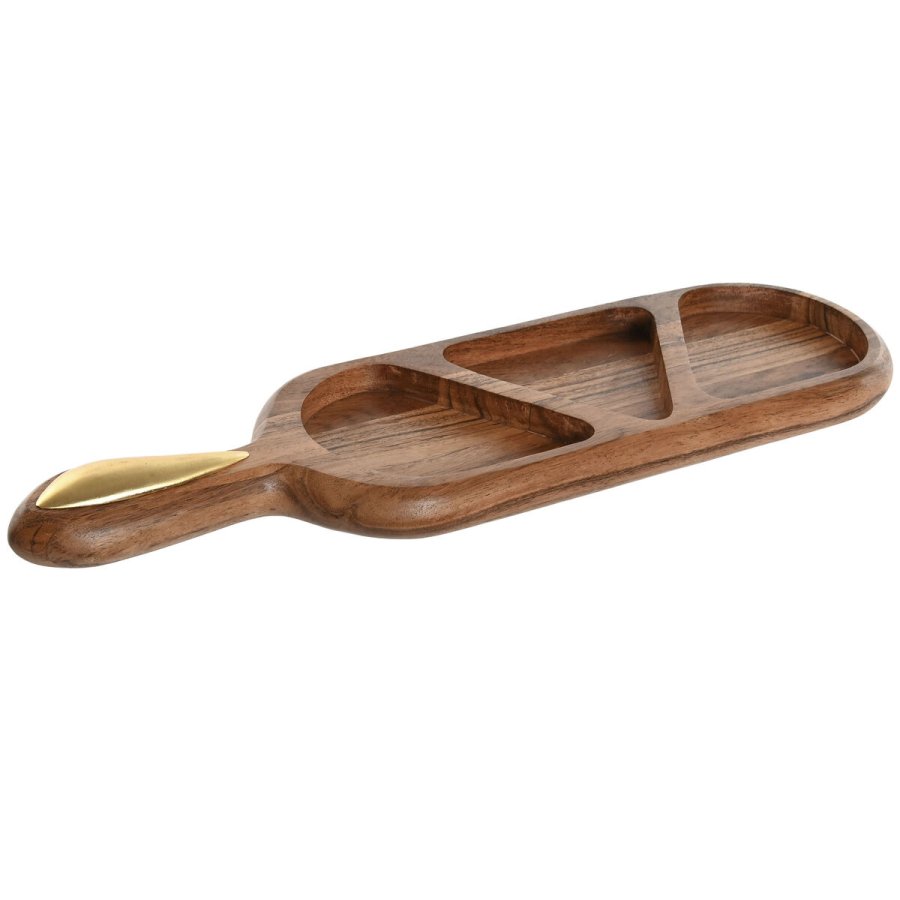 Snack bakke Home ESPRIT Gylden Natur 46 x 13,5 x 2,5 cm #1